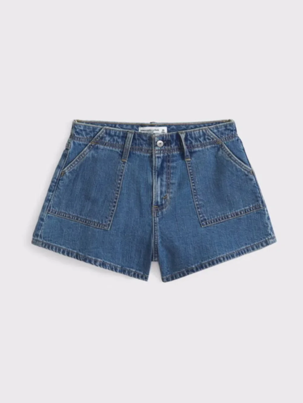 NWT A&F High Rise Linen Blend Denim Shorts 29 Summer Beach 90s Minimalist Style - Picture 2 of 7